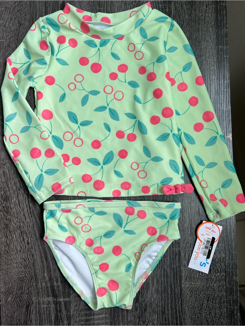 Carter’s Just One You Cherry Rash Guard Swimsuit Set 2T UPF 50+